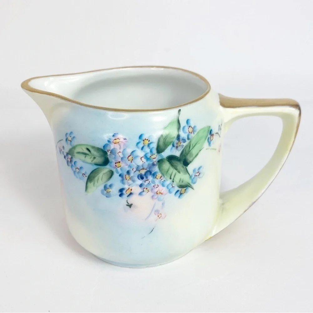 Vintage Rosenthal Bavaria Donatello Sugar Bowl with Lid and Creamer Set Gold Rim